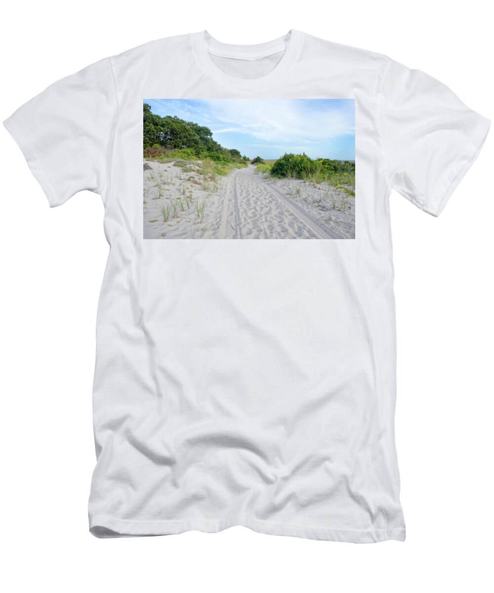 Beauty T-Shirt featuring the photograph Cape Cod Sandy Walk by Donna Doherty