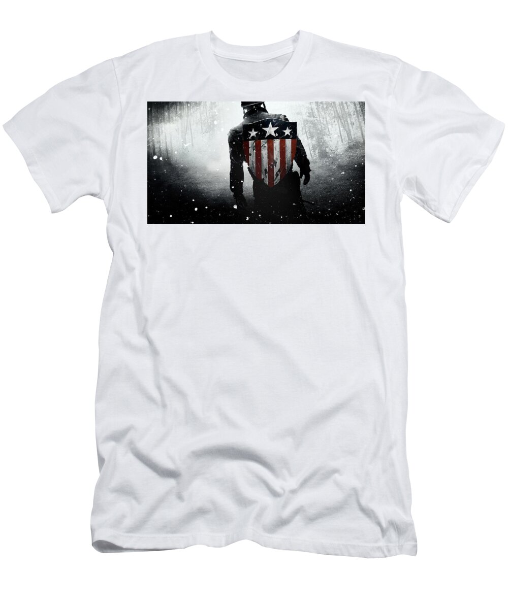 Captain America The First Avenger T-Shirt featuring the digital art Captain America The First Avenger by Maye Loeser