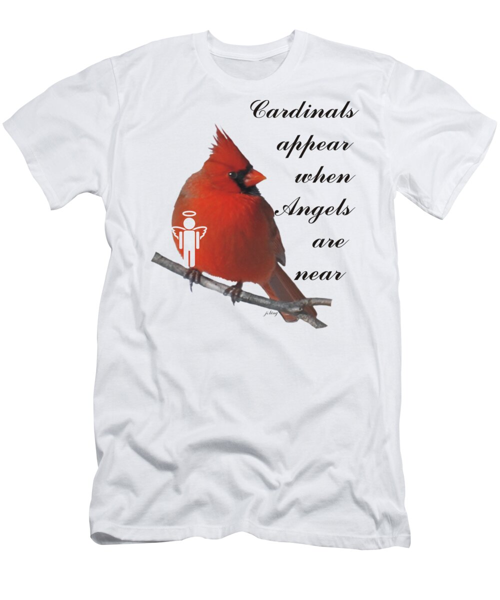 Digital Art T-Shirt featuring the digital art Cardinals and Angels by Jacquie King