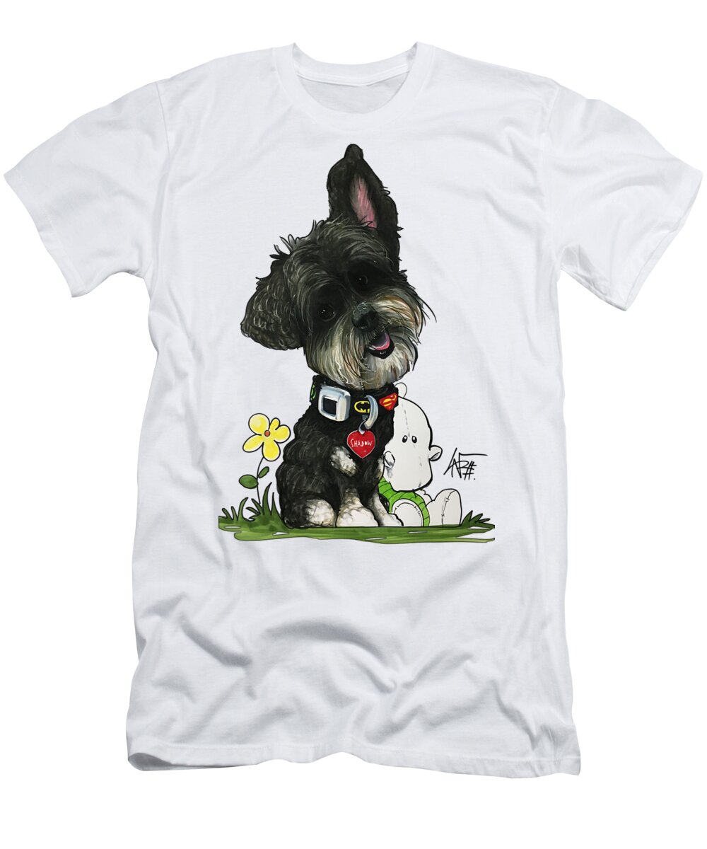 Canine Caricature T-Shirt featuring the drawing Carey 3295 by Canine Caricatures By John LaFree