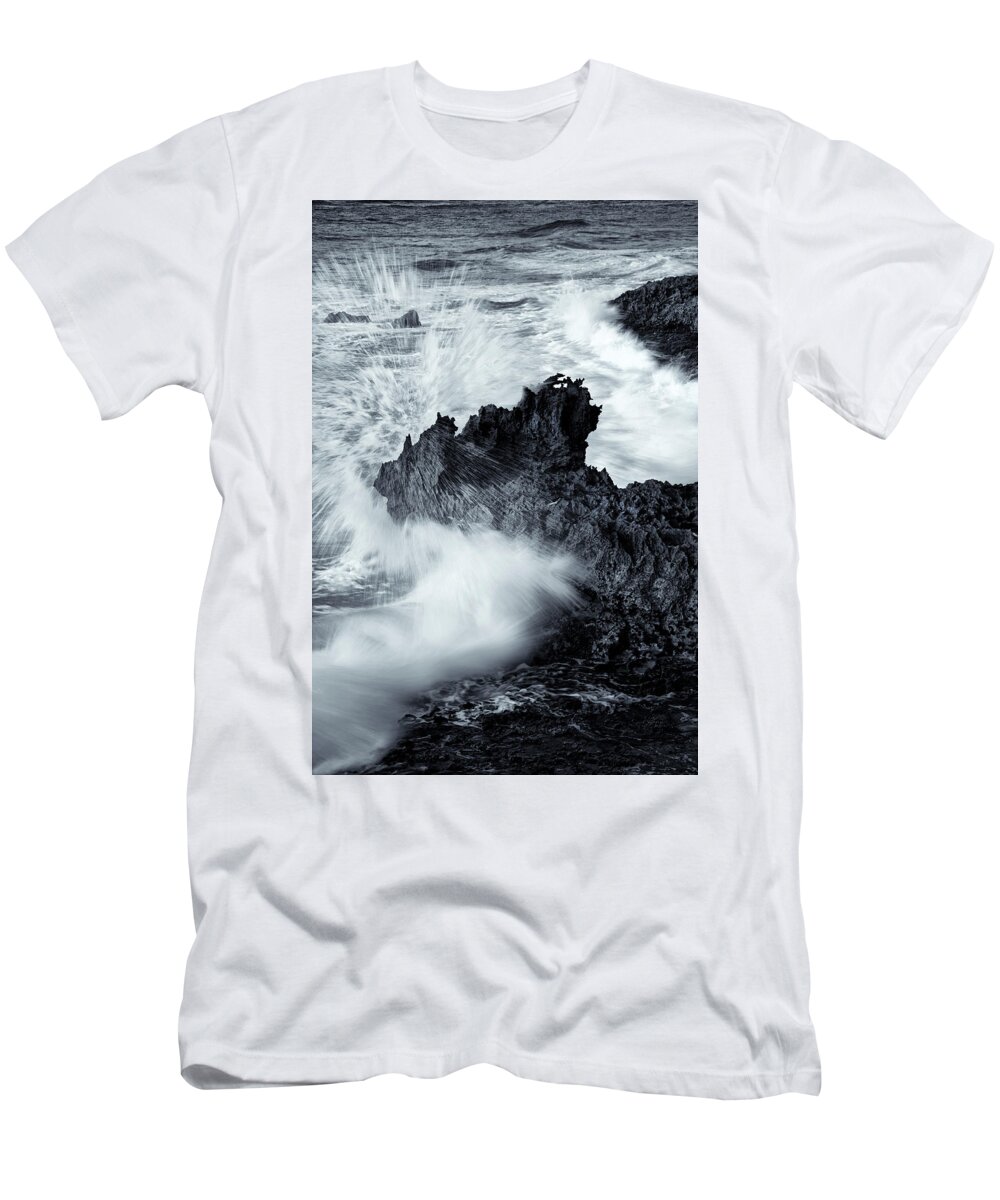 Seasstack T-Shirt featuring the photograph Makewehi Sea Explosion by Michael Dawson