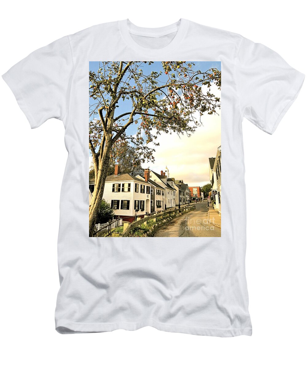 Leyden Street T-Shirt featuring the photograph Carver and Leyden Street by Janice Drew