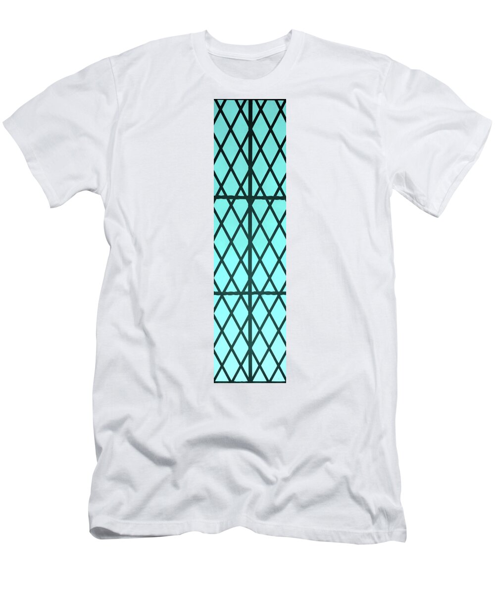 Window T-Shirt featuring the photograph Castle Window Aqua by Aimee L Maher ALM GALLERY