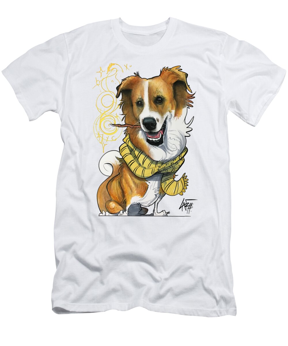 Pet Portrait T-Shirt featuring the drawing Castro 3351 by John LaFree