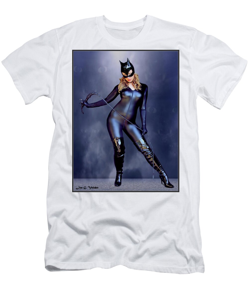 Cat Woman T-Shirt featuring the photograph Cat In The Mist by Jon Volden