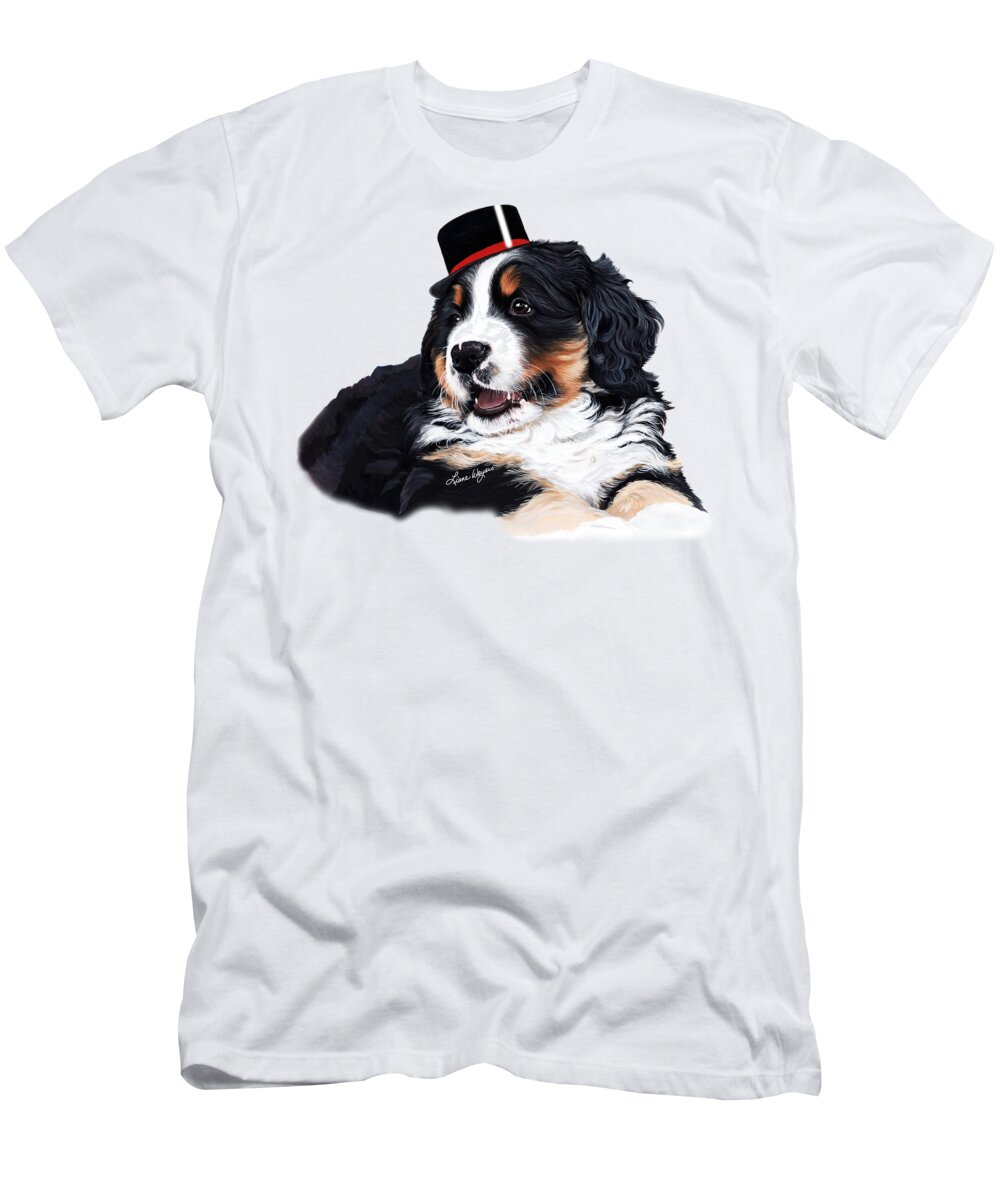 Bernese Mountain Dog T-Shirt featuring the painting Celebrate - Bernese Mountain Dog by Liane Weyers