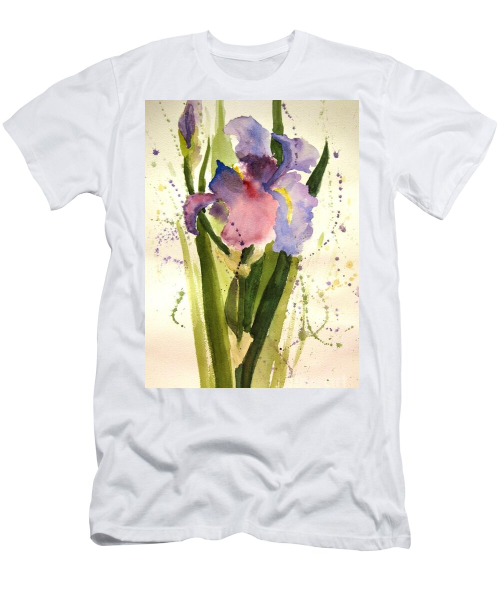 Iris T-Shirt featuring the painting Celebrating Life by Maria Hunt
