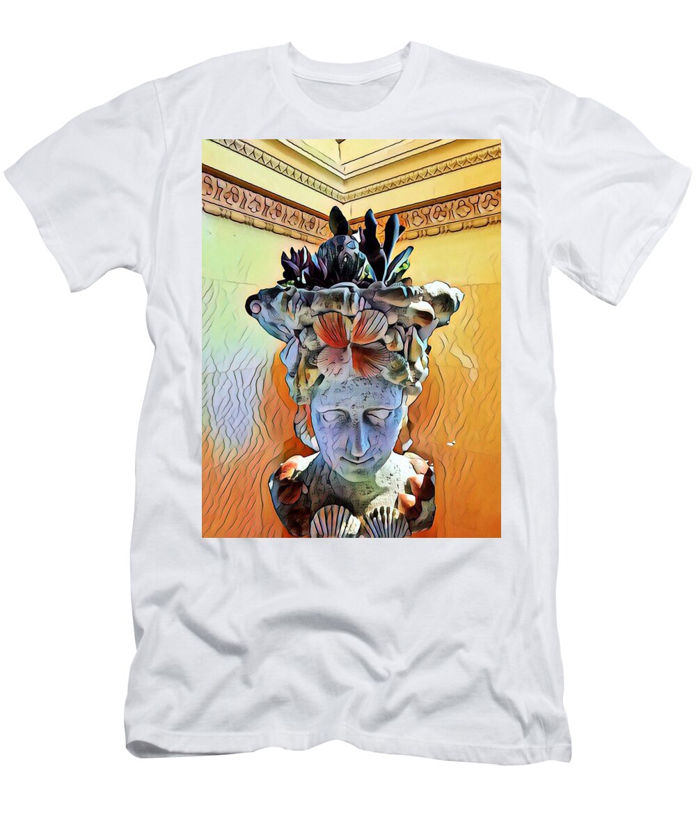 Cronus Greek God T-Shirt featuring the mixed media Cronus by Don Wright