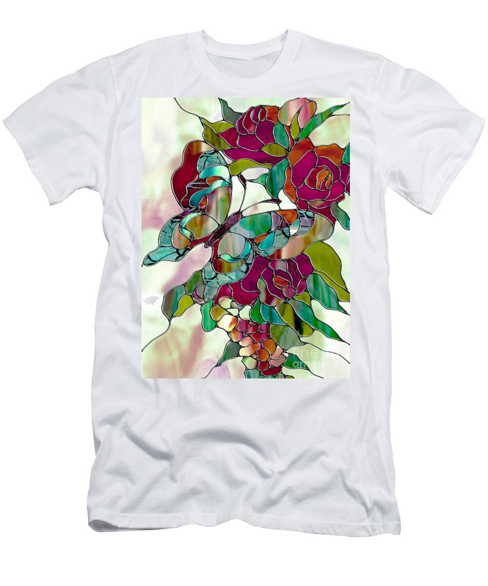 Stained Glass Art T-Shirt featuring the painting Changeling by Mindy Sommers