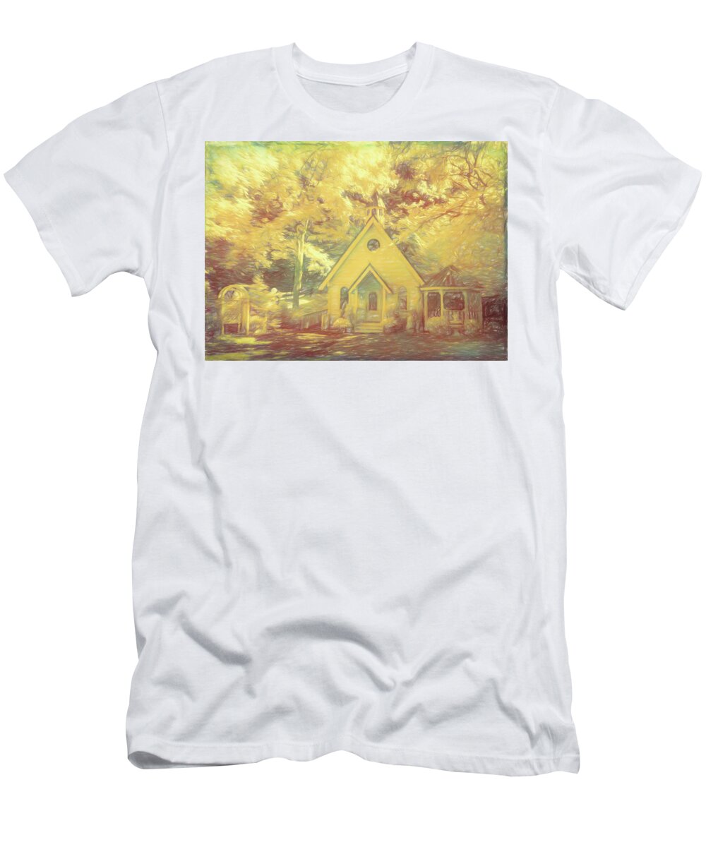 Chapel T-Shirt featuring the digital art Chapel of Love by Jim Cook