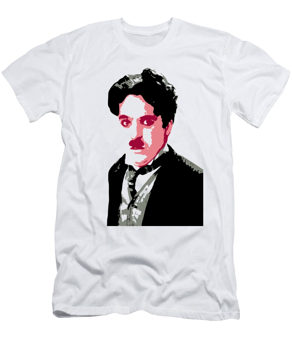 Charlie Chaplin T-Shirt featuring the digital art Charlie Chaplin by DB Artist