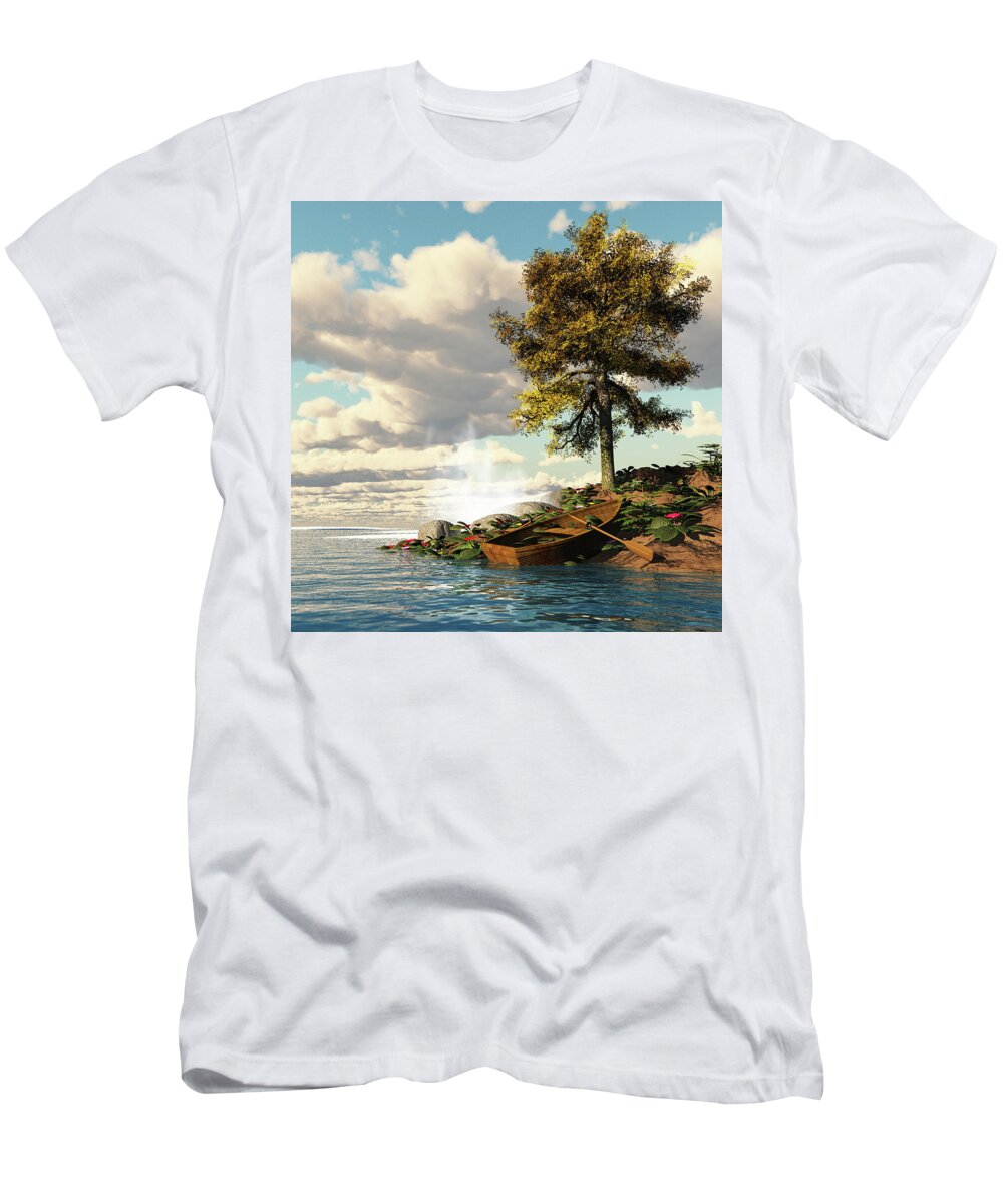 Charming Ocean Spray T-Shirt featuring the digital art Charming Ocean Spray Sceane by John Junek