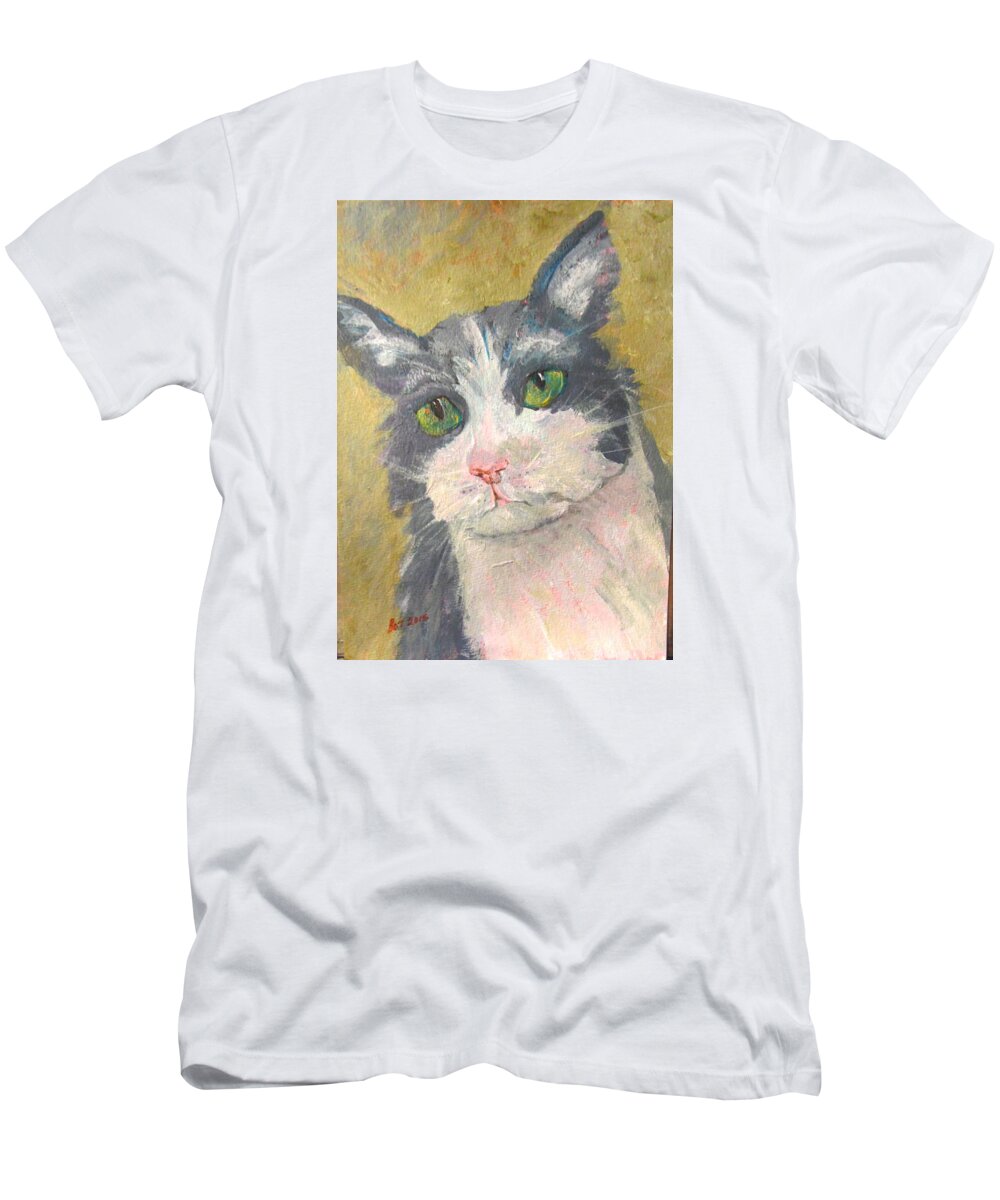 Cat T-Shirt featuring the painting Chloe by Barbara O'Toole