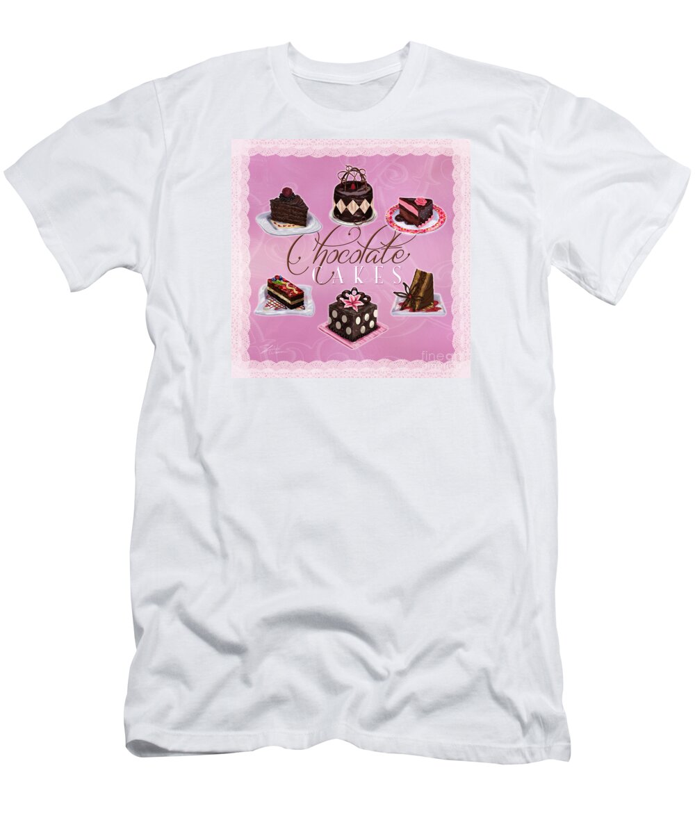 Chocolate T-Shirt featuring the painting Chocolate Cakes by Shari Warren