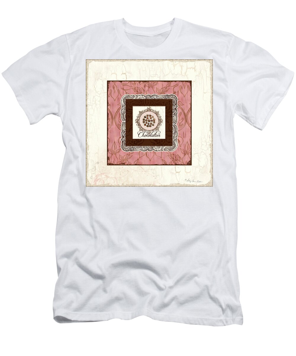Paris T-Shirt featuring the painting Chocolatier - Plate of Handmade Chocolate Candies by Audrey Jeanne Roberts
