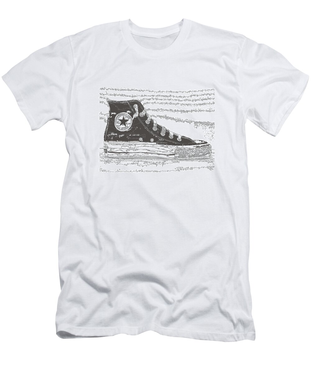 Converse T-Shirt featuring the drawing Chuck Taylor High Tops by Michael Lax
