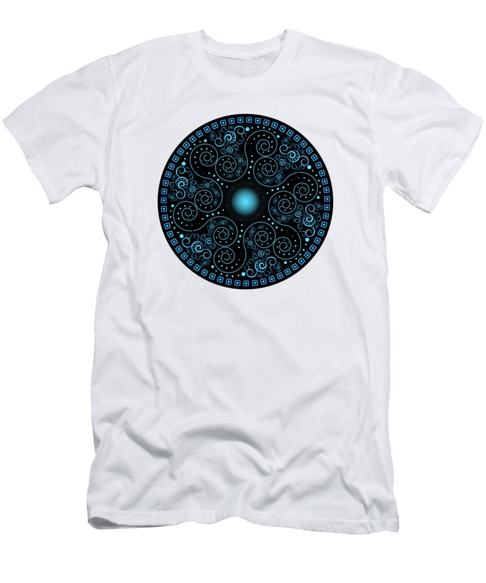 Mandala T-Shirt featuring the digital art Circularium No 2705 by Alan Bennington