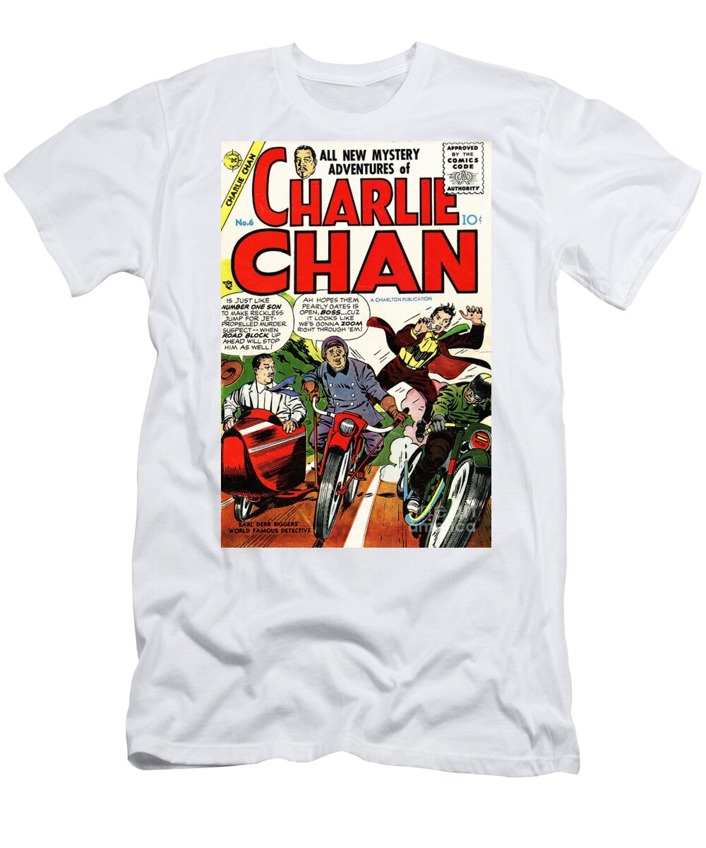 Comics T-Shirt featuring the photograph Classic Comic Book Cover Charlie Chan 6 by Wingsdomain Art and Photography
