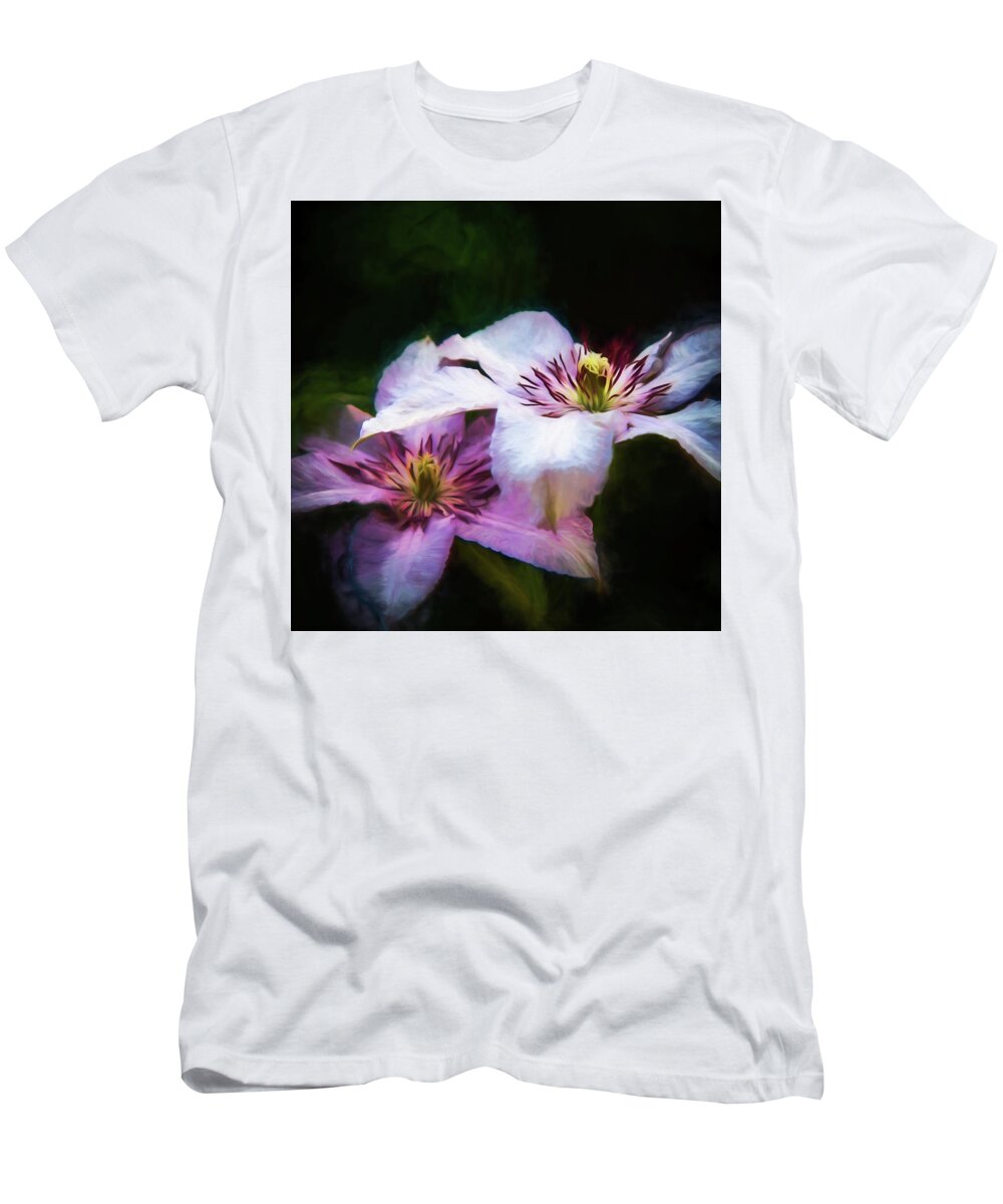 Clematis T-Shirt featuring the photograph Clemantis Digital Art by Mike Burgquist