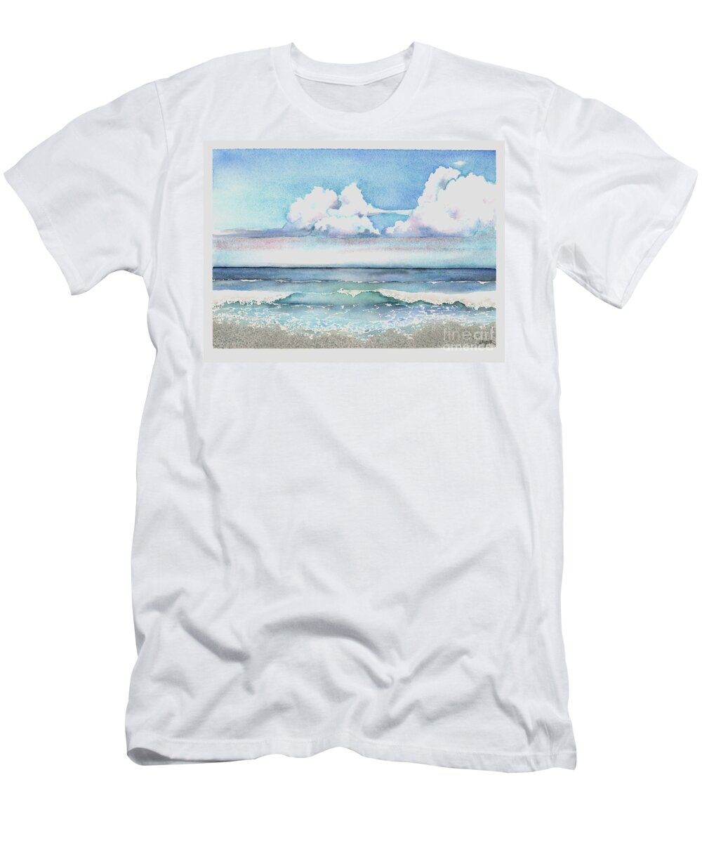 Clouds T-Shirt featuring the painting Cloudburst by Hilda Wagner