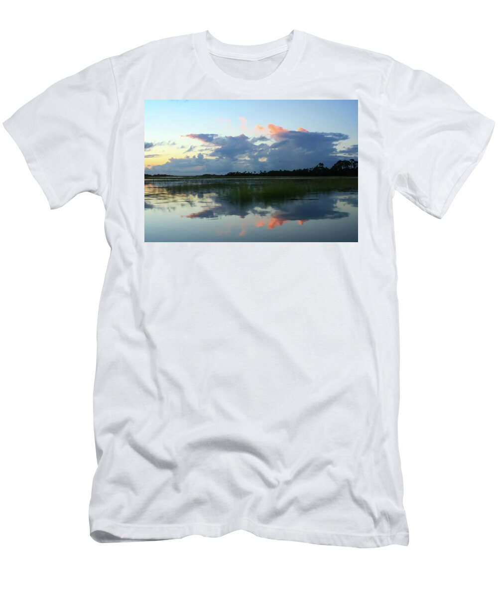 Clouds T-Shirt featuring the photograph Clouds Over Marsh by Patricia Schaefer