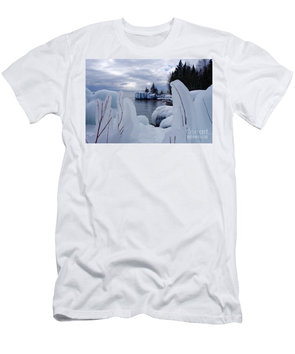 Ice T-Shirt featuring the photograph Coated with Ice by Sandra Updyke