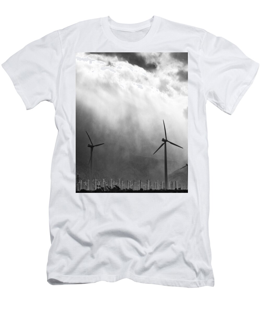 Windmills T-Shirt featuring the photograph COLD WIND Palm Springs by William Dey