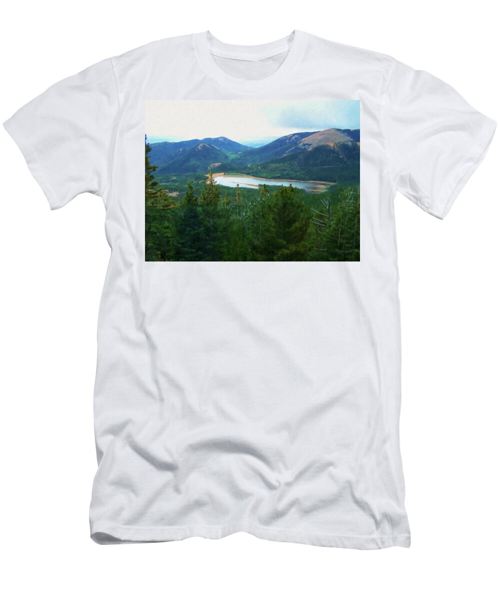 Home Decor T-Shirt featuring the painting Colorado Springs area Digital Oil #82 by Flees Photos