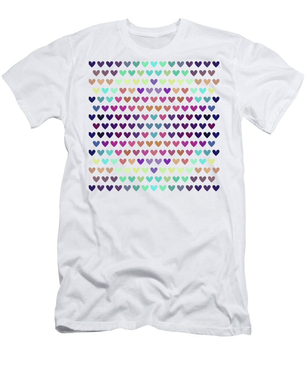 Graphic-design T-Shirt featuring the digital art Colorful hearts III by Amir Faysal