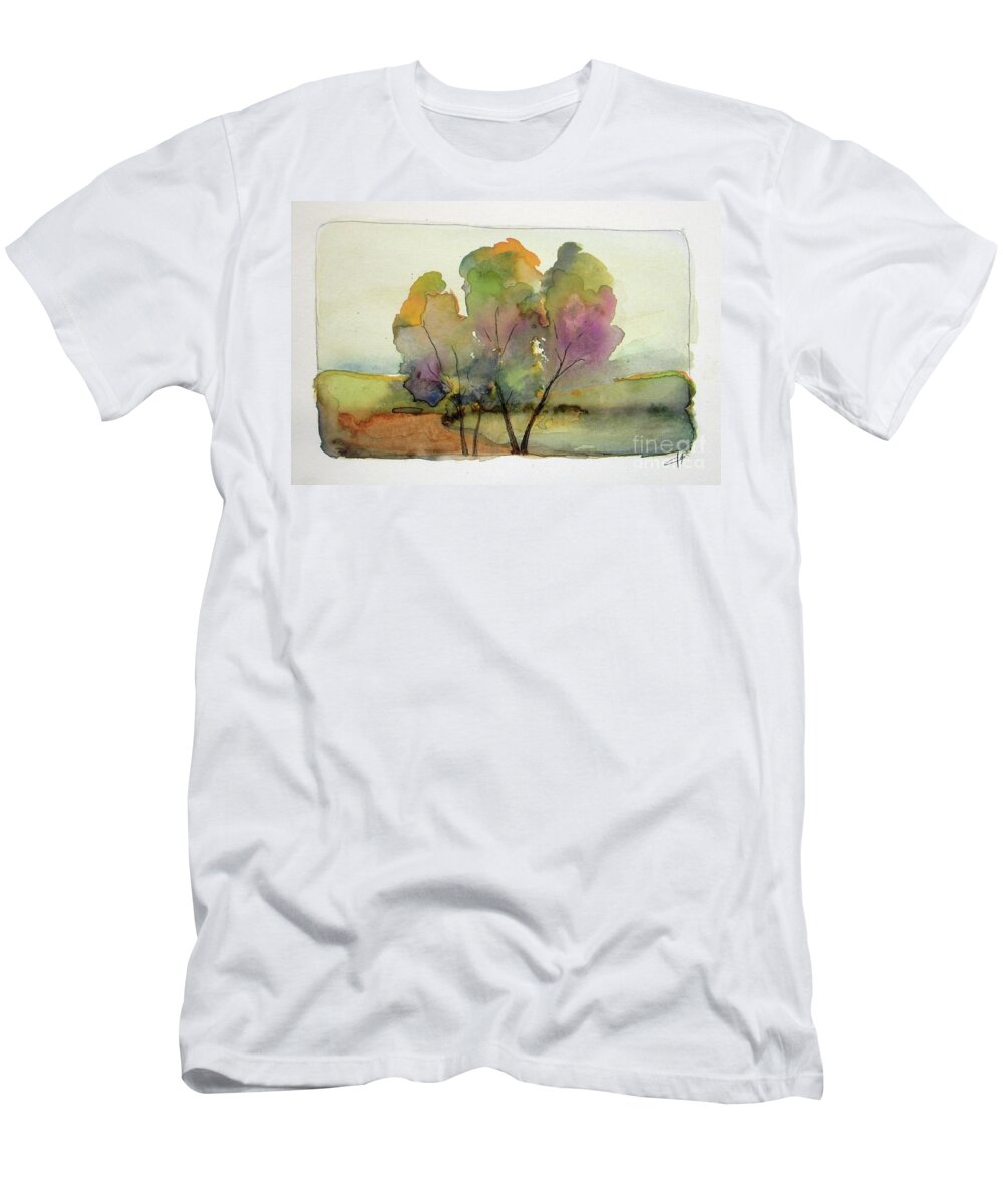 Landscape T-Shirt featuring the painting Colorful October by Vesna Antic