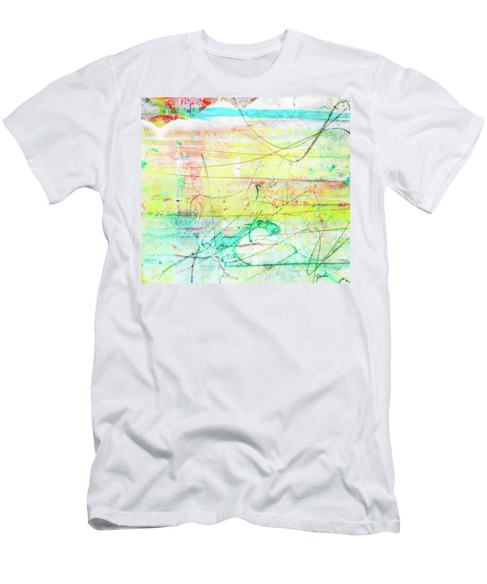Abstract T-Shirt featuring the painting Colorful Pastel Art - Mixed Media Abstract Painting by Modern Abstract