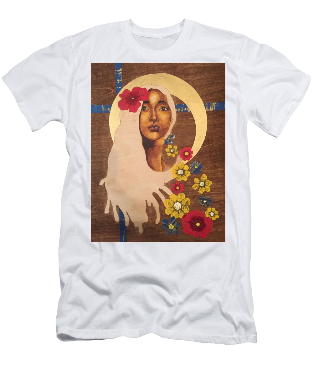 Watercolor T-Shirt featuring the mixed media Colors of The Wind by Edmund Royster