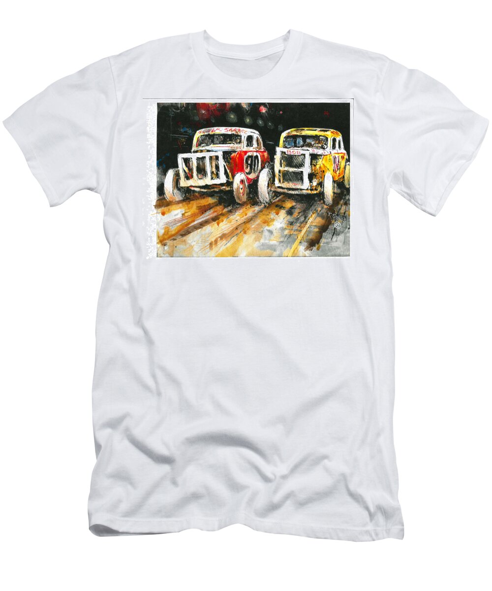 Jalopy T-Shirt featuring the painting Comin at You by Ronald Shelley