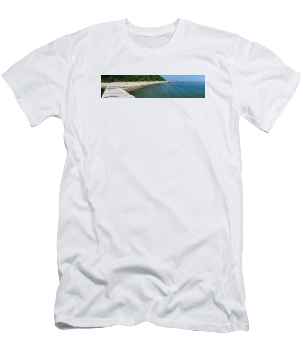 Lake Michigan T-Shirt featuring the photograph Concrete Pier by Brooke Bowdren
