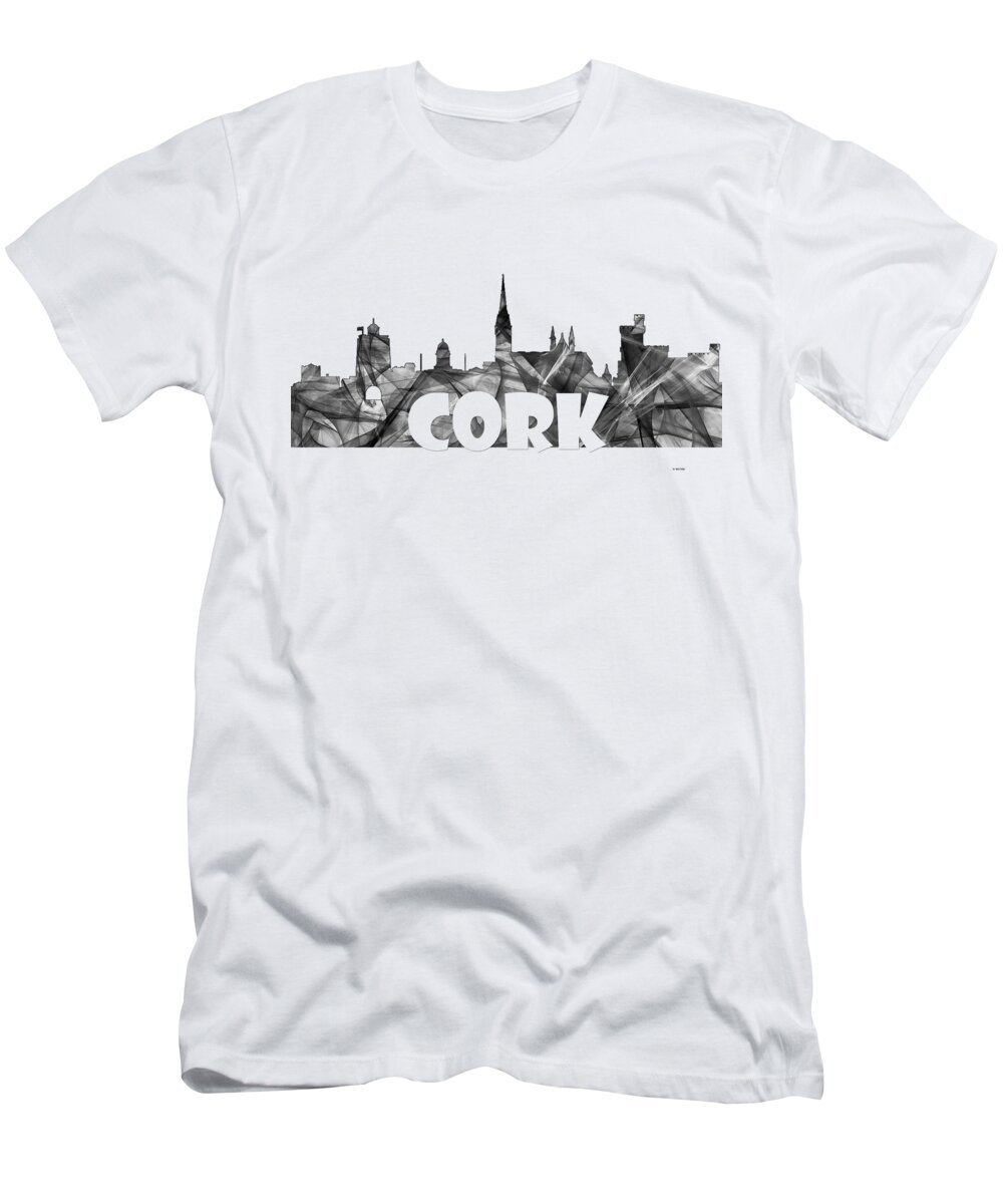 Cork Ireland Skyline T-Shirt featuring the digital art Cork Ireland Skyline by Marlene Watson