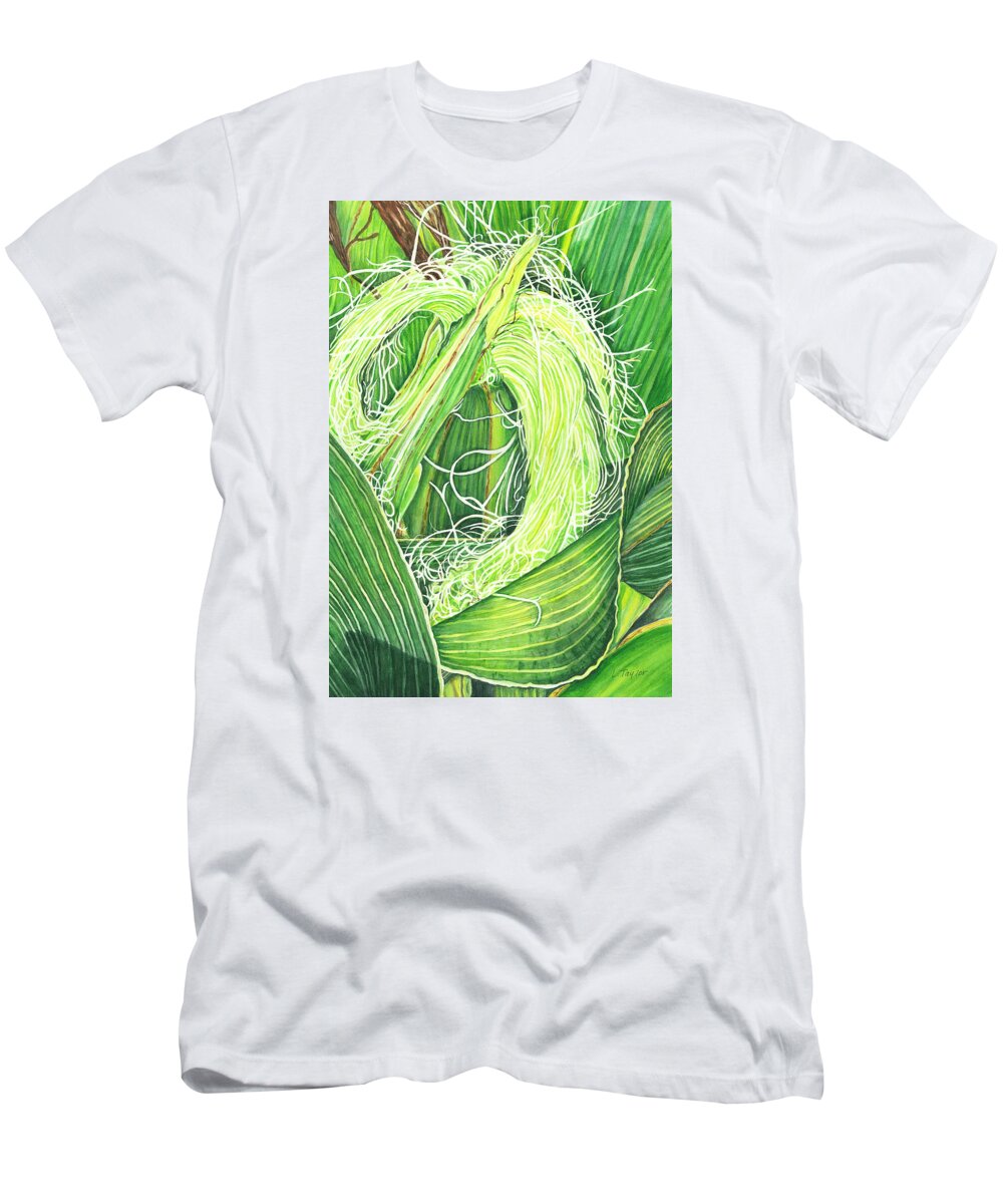 Corn T-Shirt featuring the painting Corn Silk by Lori Taylor