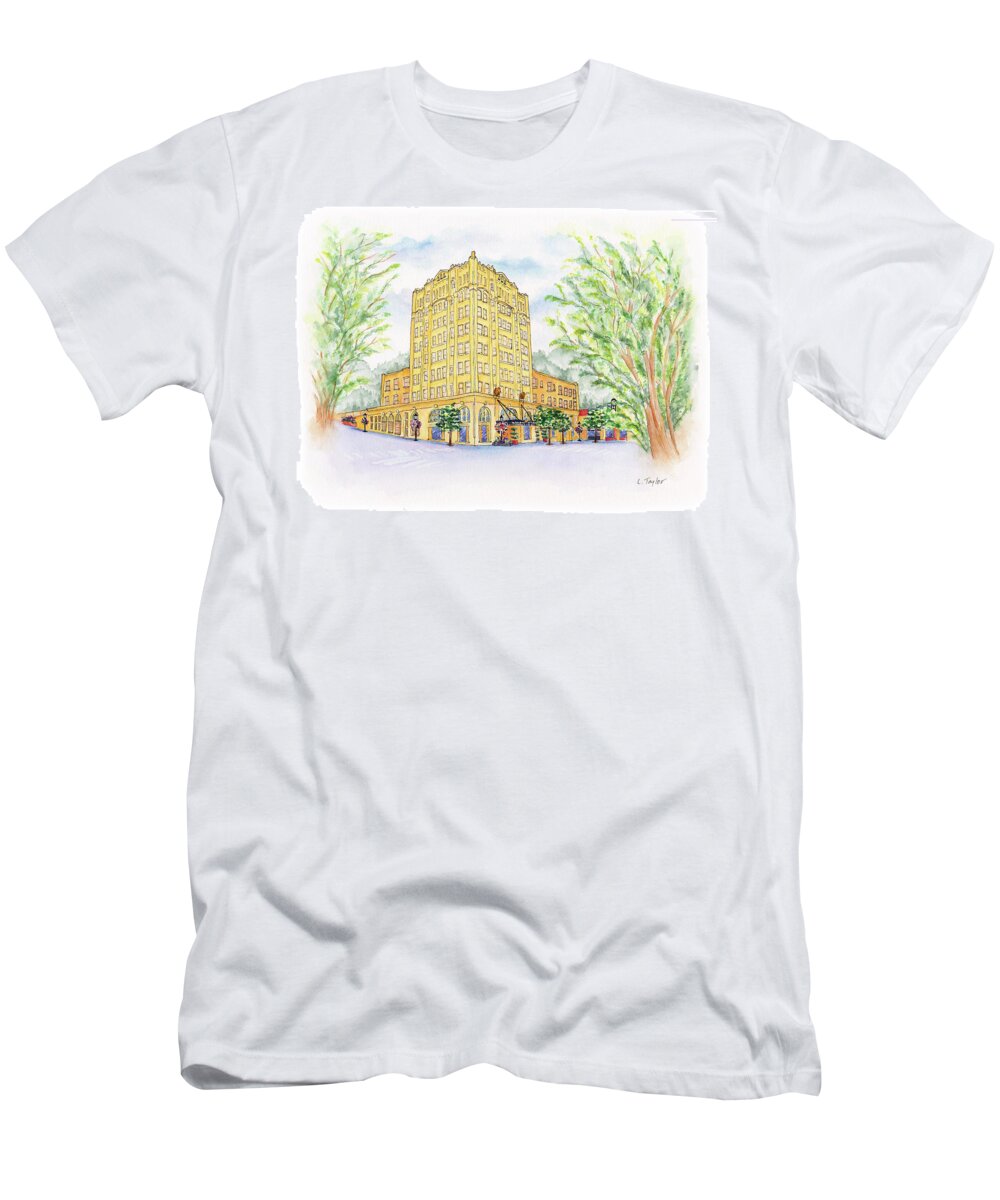 Lithia Springs Hotel T-Shirt featuring the painting Corner Grandeur by Lori Taylor