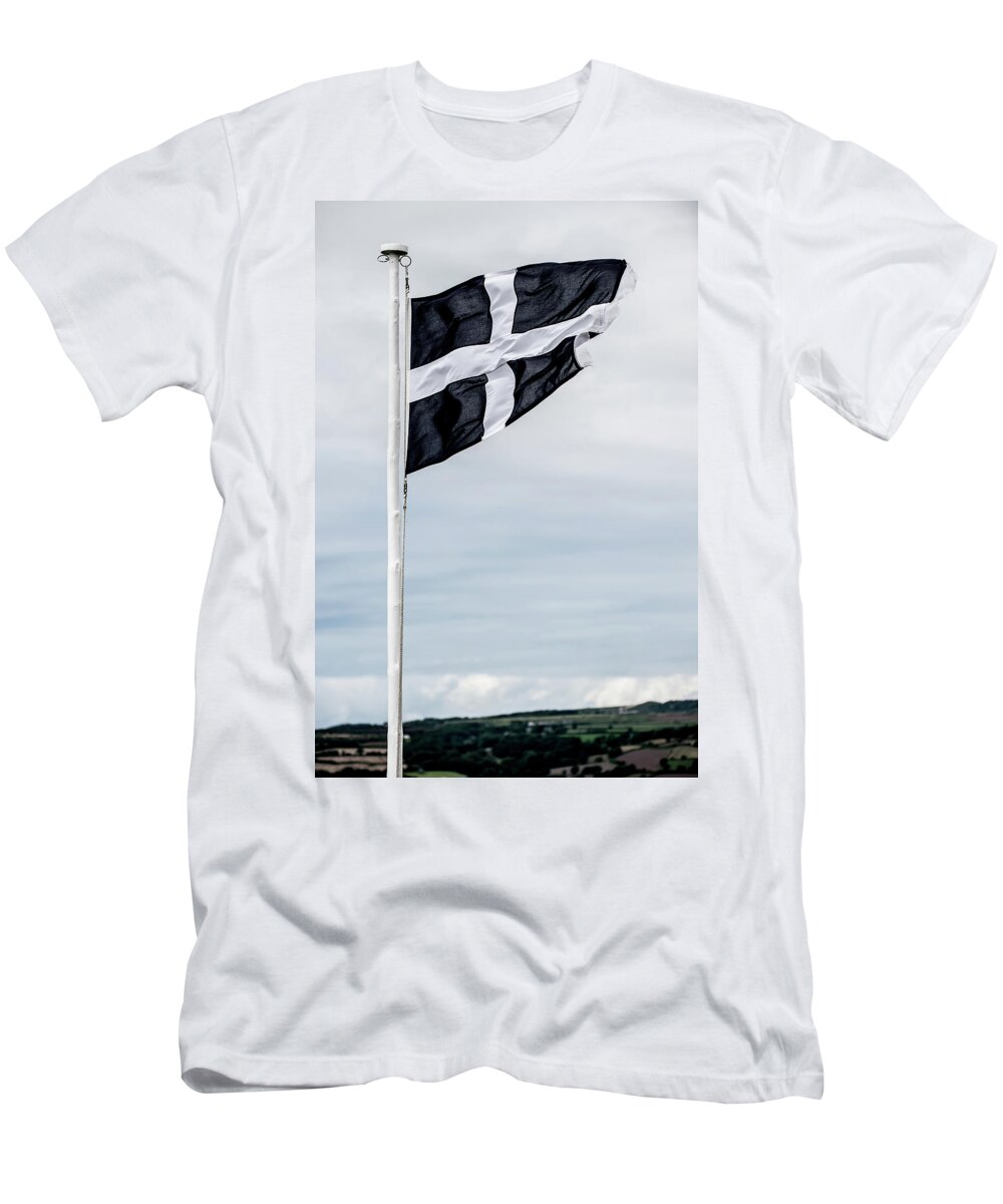Helen Northcott T-Shirt featuring the photograph Cornish Flag iii by Helen Jackson