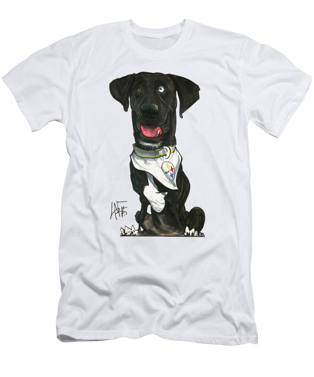 Black Lab T-Shirt featuring the drawing Councilor 3054 by Canine Caricatures By John LaFree