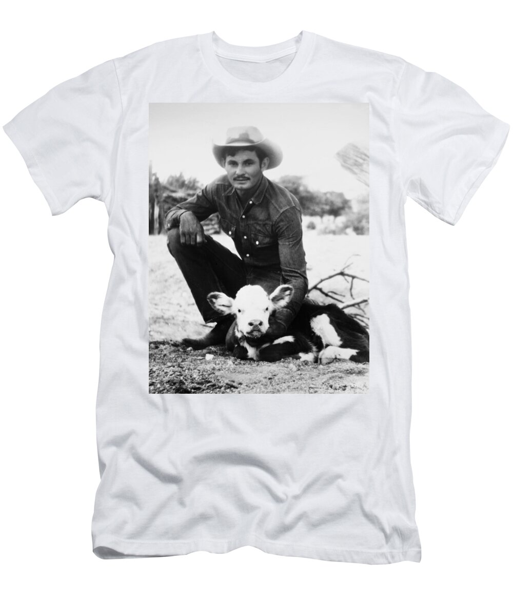 20th Century T-Shirt featuring the photograph COWBOY, 20th CENTURY by Granger