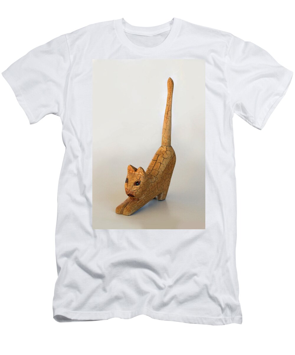 Crackle T-Shirt featuring the photograph Crackle Cat 4 by Marna Edwards Flavell