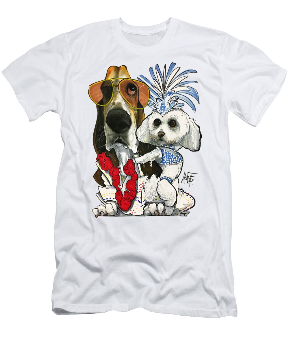 Pet Portraits T-Shirt featuring the drawing Cramer 3015 by John LaFree