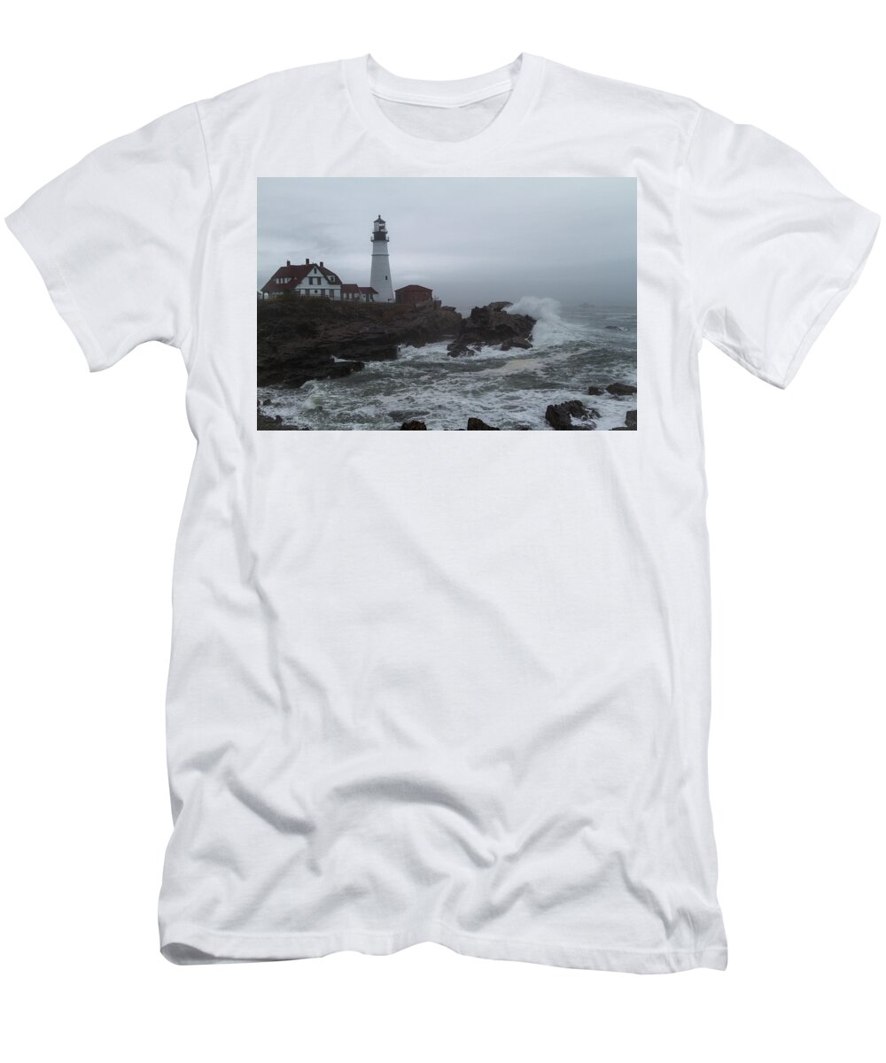 Fog T-Shirt featuring the photograph Crashing Waves by Darryl Hendricks