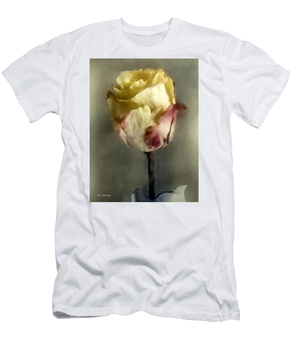 Rose T-Shirt featuring the painting Crinkled Satin by RC DeWinter