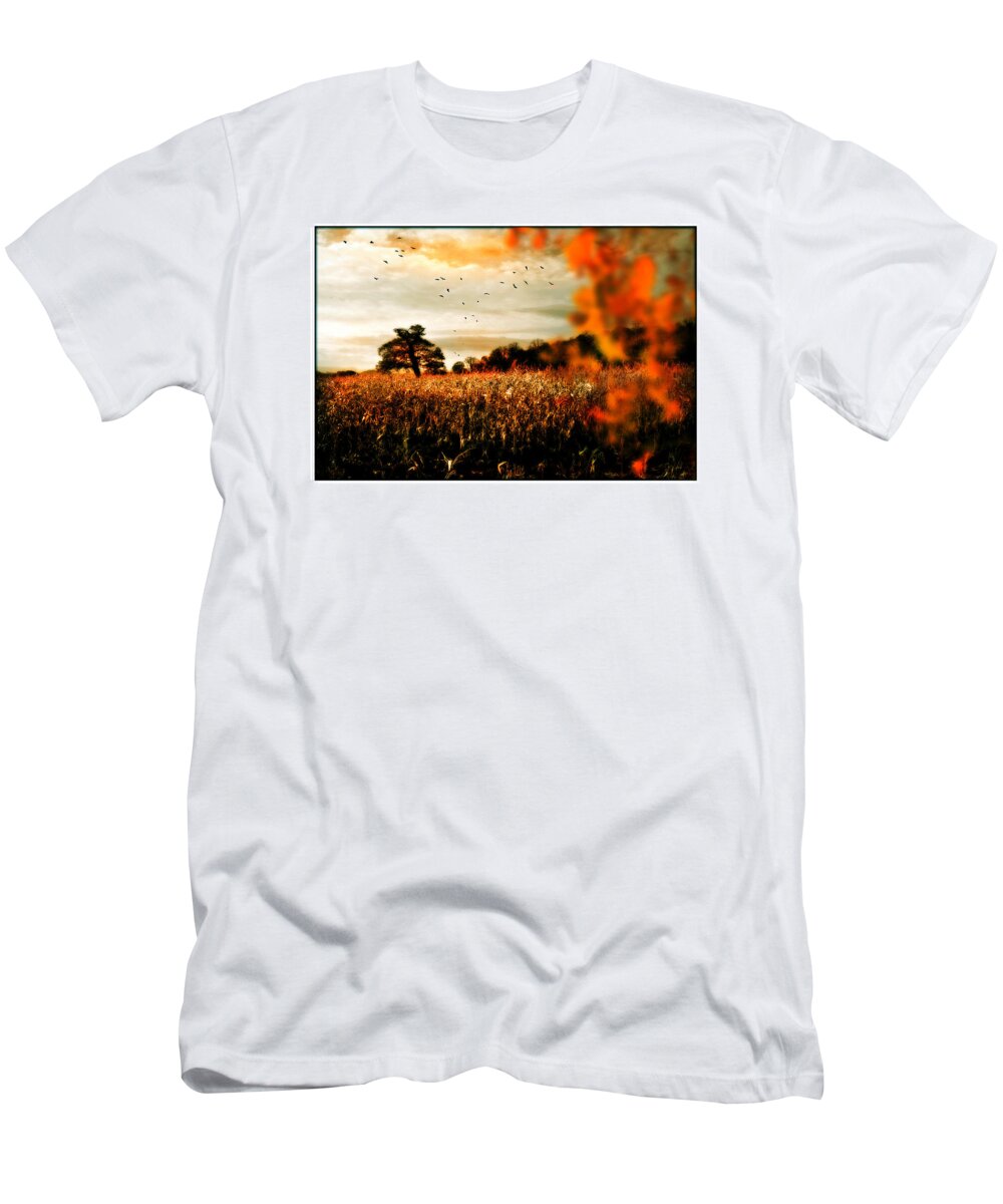 Crows T-Shirt featuring the photograph Crows and Corn by Mal Bray