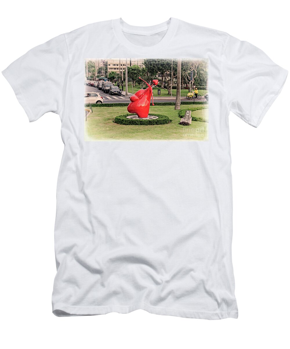 Miraflores T-Shirt featuring the photograph Cupid's Heart by Mary Machare