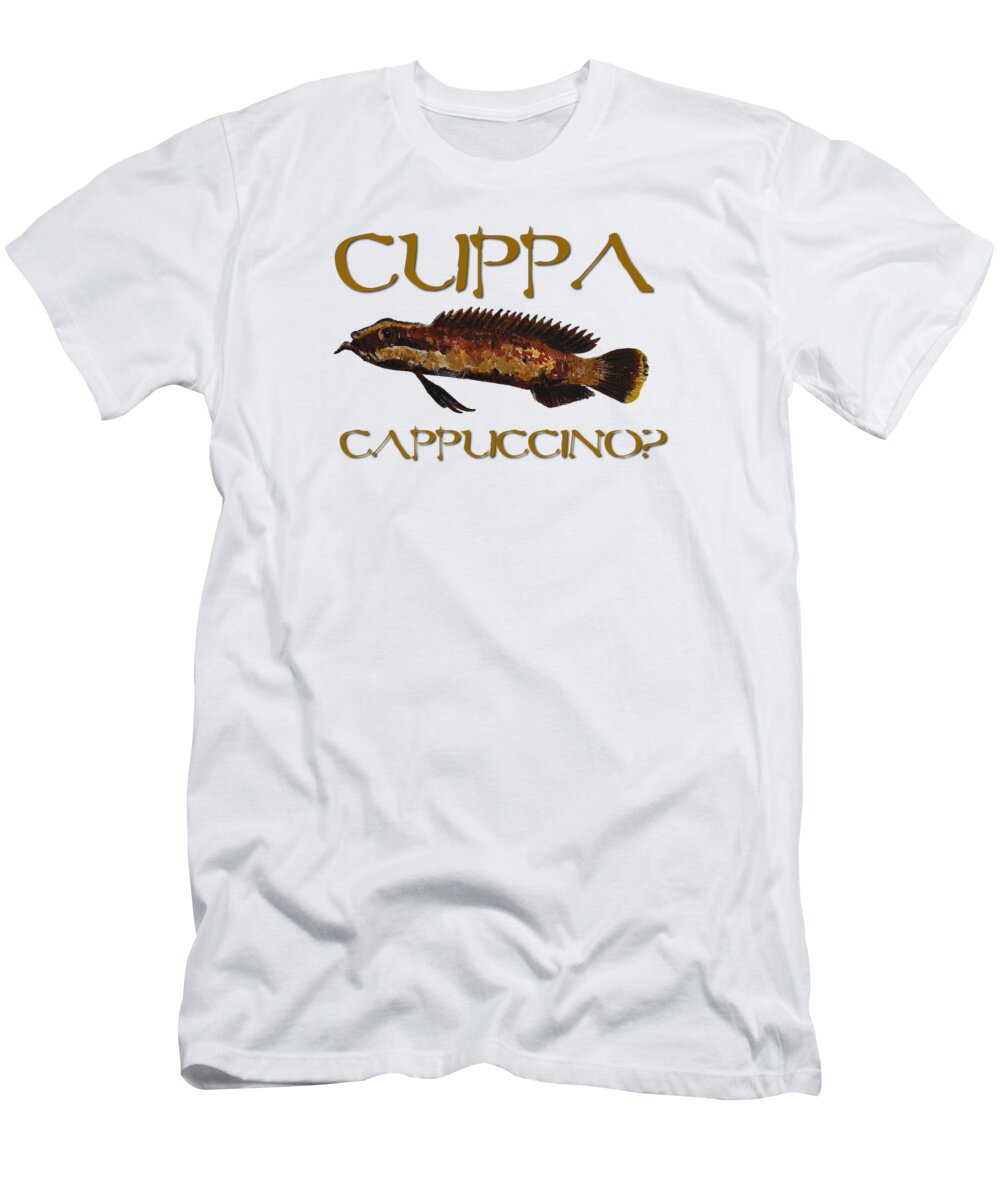 Acanthoplesiops Cappuccino T-Shirt featuring the painting Cuppa cappuccino by Eduard Meinema
