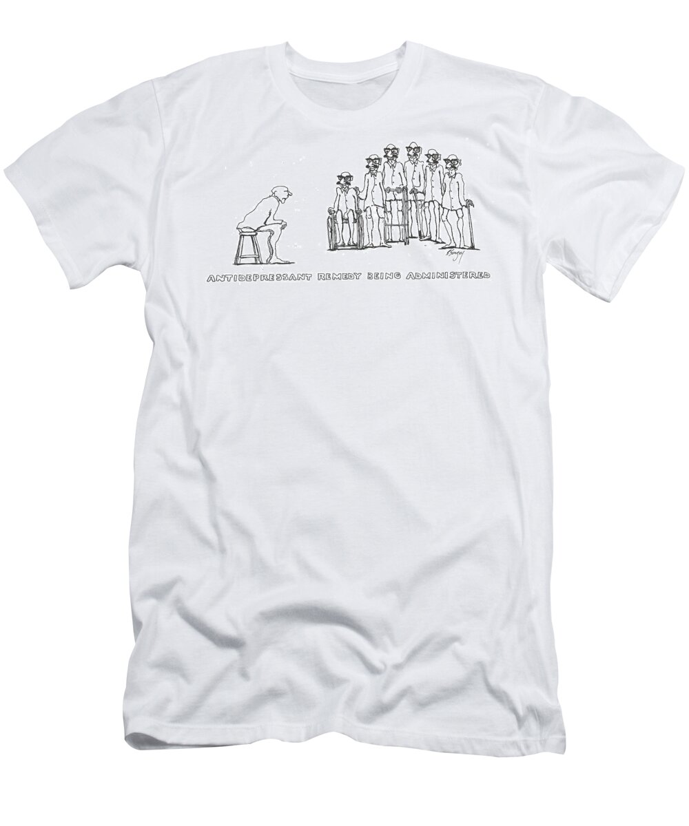 Depression T-Shirt featuring the drawing Curing by R Allen Swezey