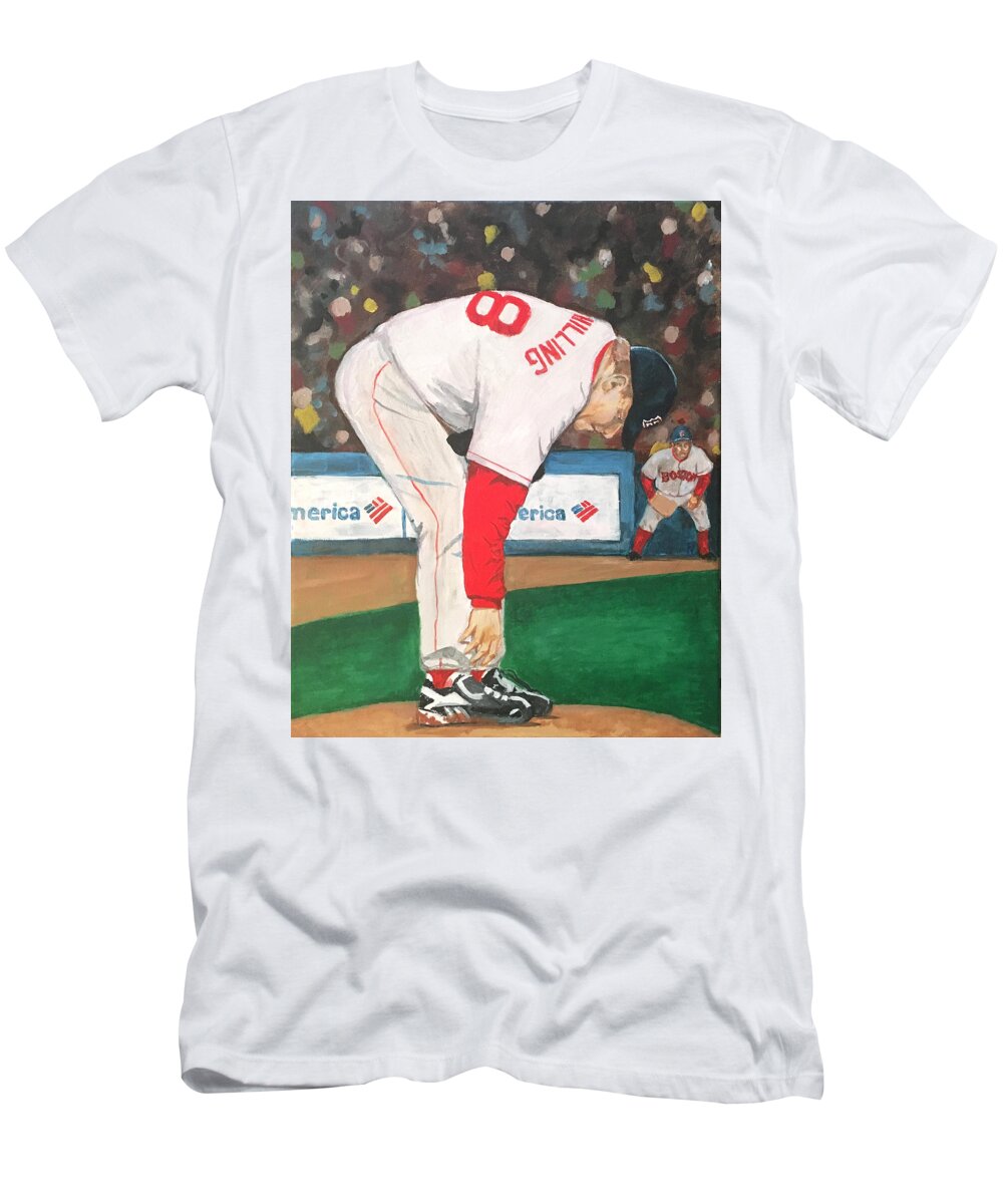 Curt Schilling and the Bloody Sock T-Shirt by Cailin Koy - Fine