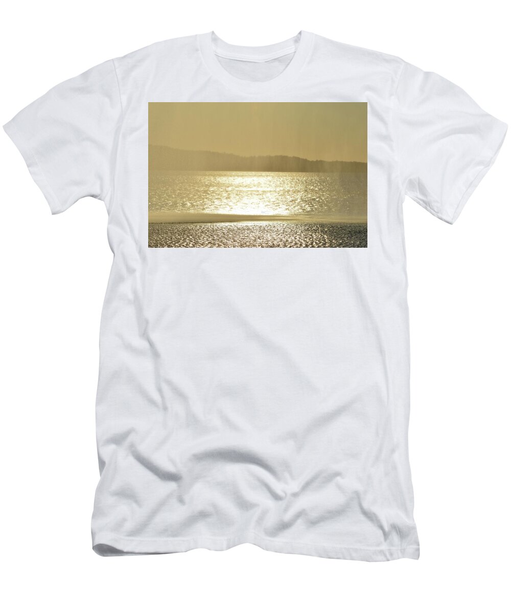 Abstract T-Shirt featuring the photograph Curtain Of Water by Lyle Crump
